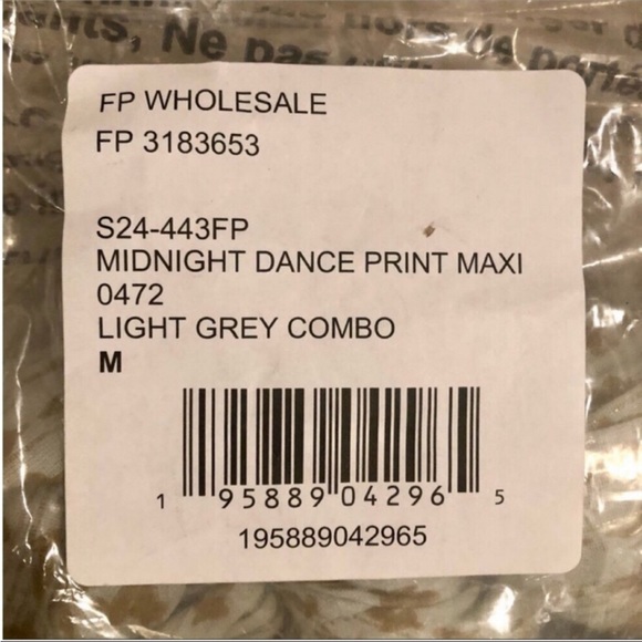 Free People Midnight Dance Print Maxi Dress In Grey Combo. NWT! Sz M - Picture 10 of 13